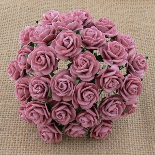 Dusky Pink Open Roses 15mm - 5 ks