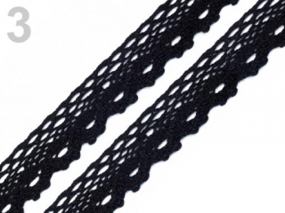 Paličkovaná krajka š.28mm Black
