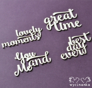Nápisy Lovely Moments/Happy Days - 4 ks