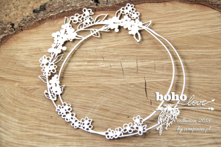 Kruhový rámeček/Boho Love - 1 ks