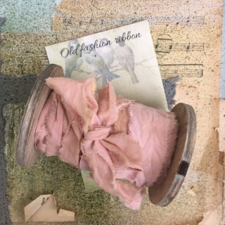 Stuha Old Fashion Linen š. 15-20 mm Pink - 1,2 m 