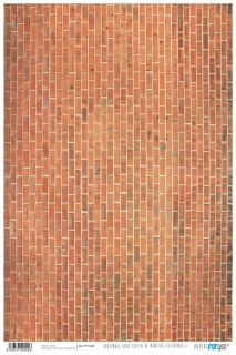 Papír na obalení desek, 32x48,2 cm - cihlová zeď