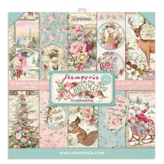 Pink Christmas 12x12"- sada 10 listů 