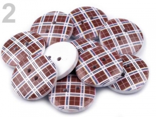 Dřevěný knoflík vel.32" Káro