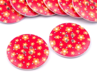 Dřevěný knoflík vel.60" Květ
