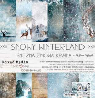 Snowy Winterland 12x12" - 6 ks +1 ks k vystřihování 