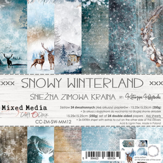 Snowy Winterland 6x6" - sada 24 ks + 2 ks k vystřihování