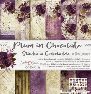 Plum in Chocolate 12"x 12" - sada 6 ks
