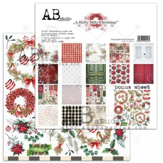 A Holly Jolly Christmas - sada 8 listů+1 list k vystřižení