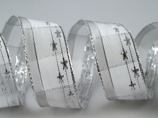 Stuha saténová š.25mm hvězdičky